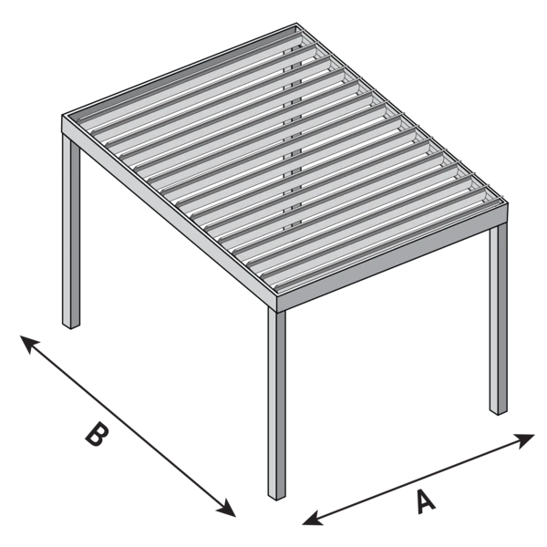 Sunshade Experts Lamellendak V 188 LUX - V188 LUX vrijstaand - uitvoering