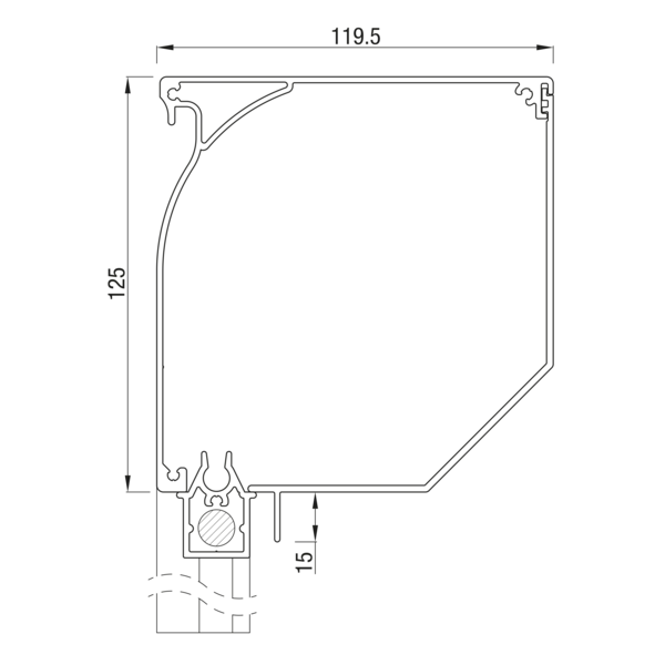 Sunshade Experts Screen 125 schuin - uitvoering