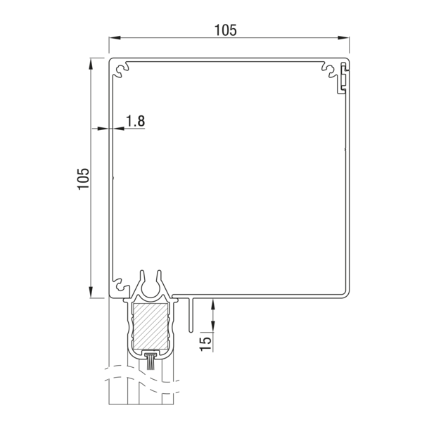 Sunshade Experts RS Classic 105 recht - uitvoering