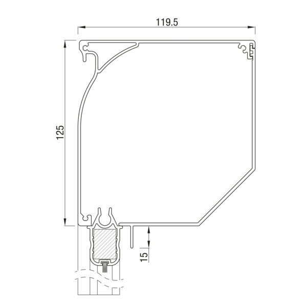 Sunshade Experts RS Classic 125 schuin - uitvoering