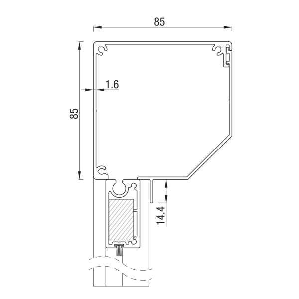 Sunshade Experts RS Universal 85 schuin - uitvoering