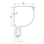 Sunshade Experts RS Universal 85 halfrond - uitvoering