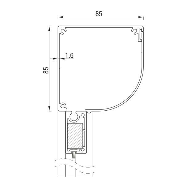 Sunshade Experts RS Universal 85 halfrond - uitvoering
