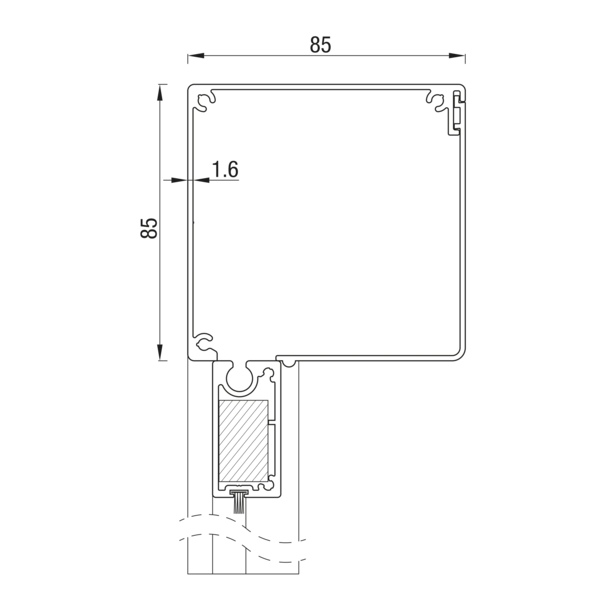 Sunshade Experts RS Universal 85 recht - uitvoering