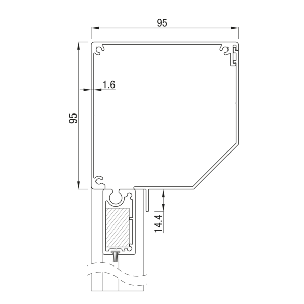 Sunshade Experts RS Universal 95 schuin - uitvoering