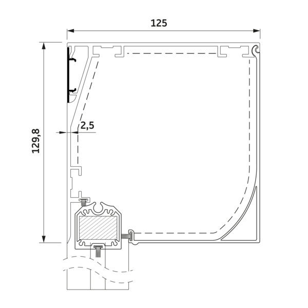 Sunshade Experts RS Smart 130 recht - uitvoering