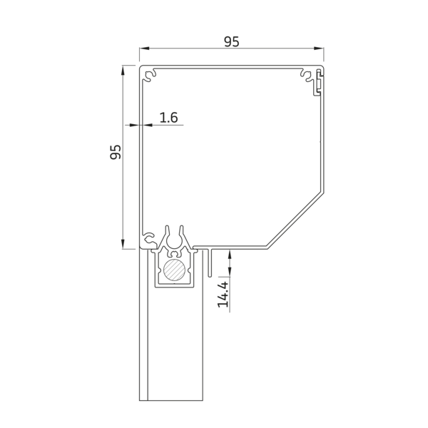Sunshade Experts Screen - Staaldraad geleiding - Screen 95 Staaldraad geleiding schuin - uitvoering