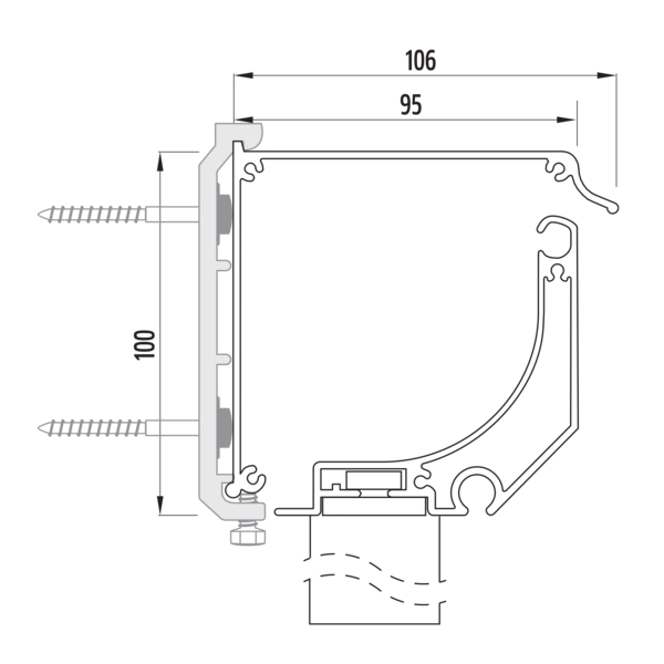 Sunshade Experts Uitvalscherm - Carre 95 schuin - uitvoering
