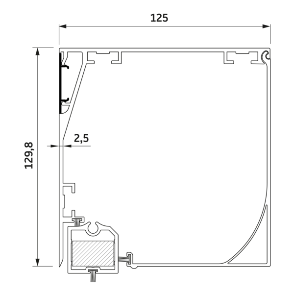 Sunshade Experts Screen - Staaldraad geleiding - Screen 130 C Staaldraad geleiding - uitvoering