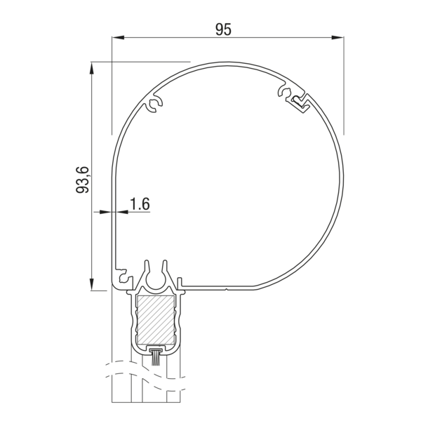 Sunshade Experts RS Classic 95 rond - uitvoering