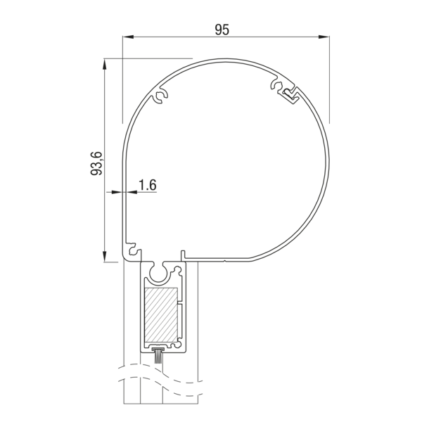 Sunshade Experts RS Universal 95 rond - uitvoering