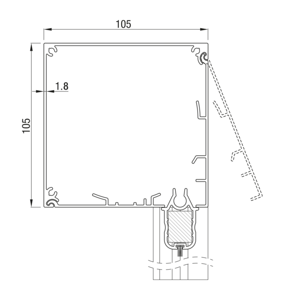 Sunshade Experts RS Classic 105 contra montage - uitvoering