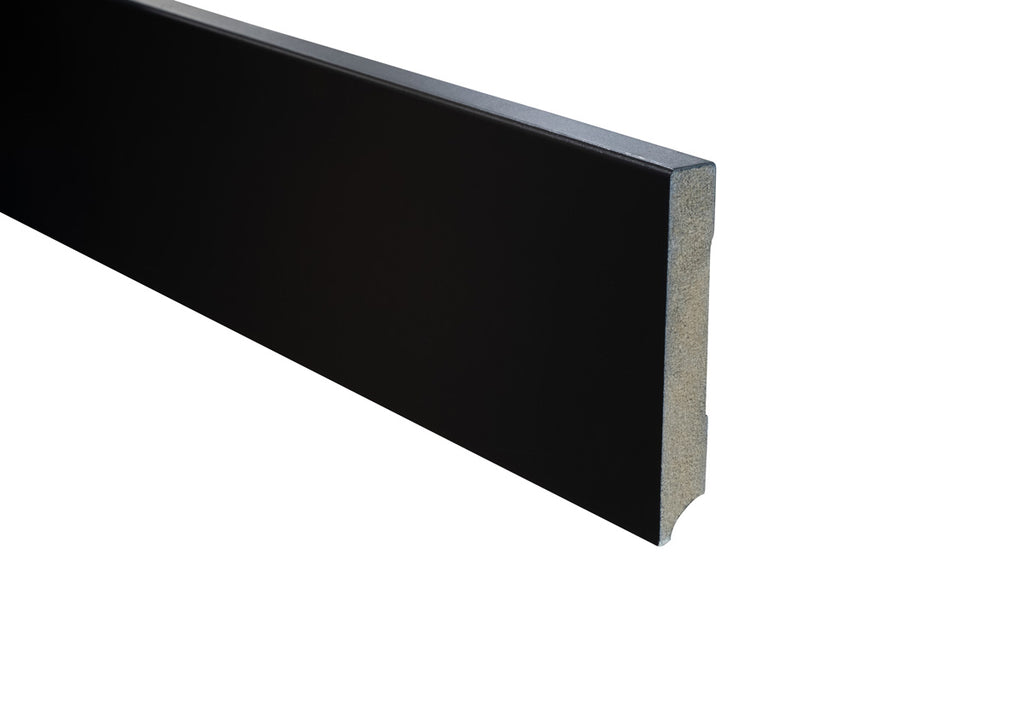MDF plint – Zwart Voorgelakt 120 x 18 mm