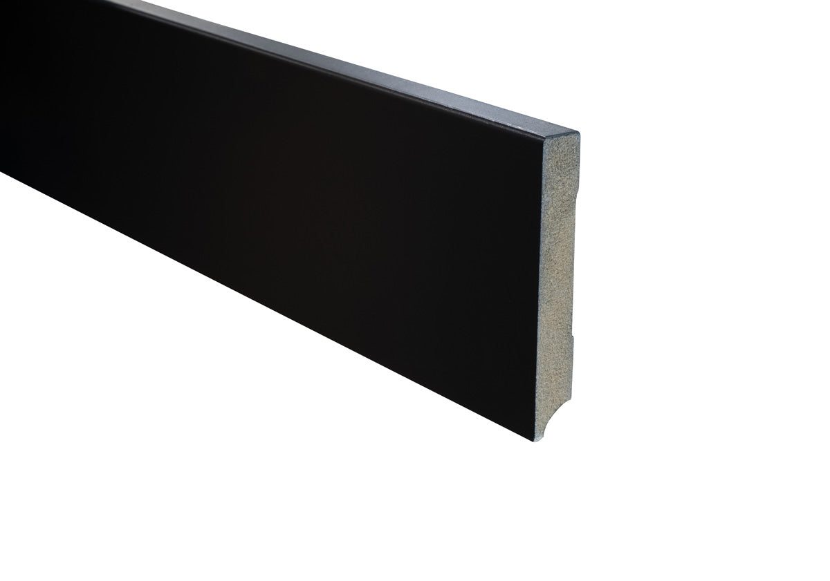 MDF plint – Zwart Voorgelakt 120 x 18 mm