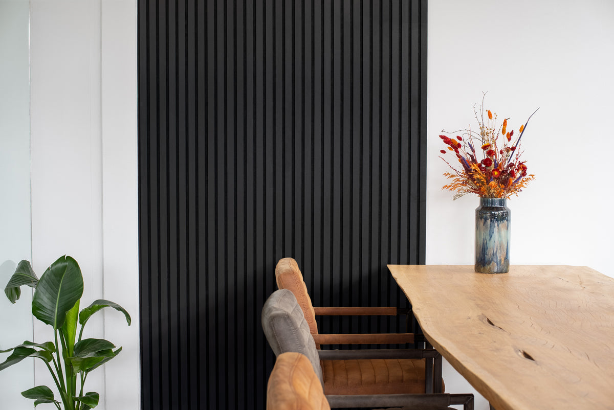 Floer Akupanel Wandpanelen -- Lino Zwart 240cm