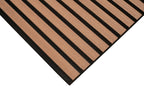 Detail van de hoek en rand van een lamellenpaneel.