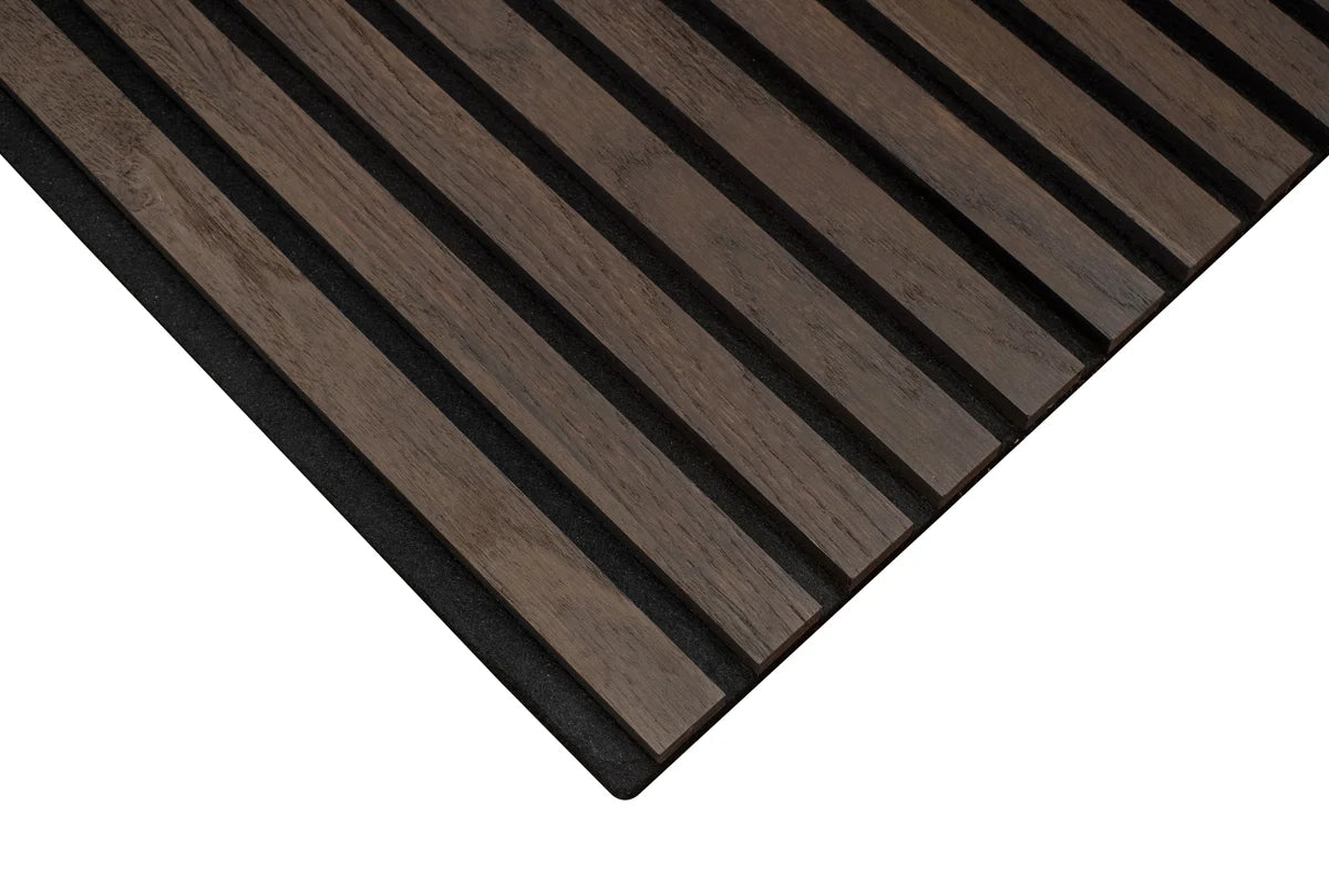 Detail van de hoek en rand van een lamellenpaneel.