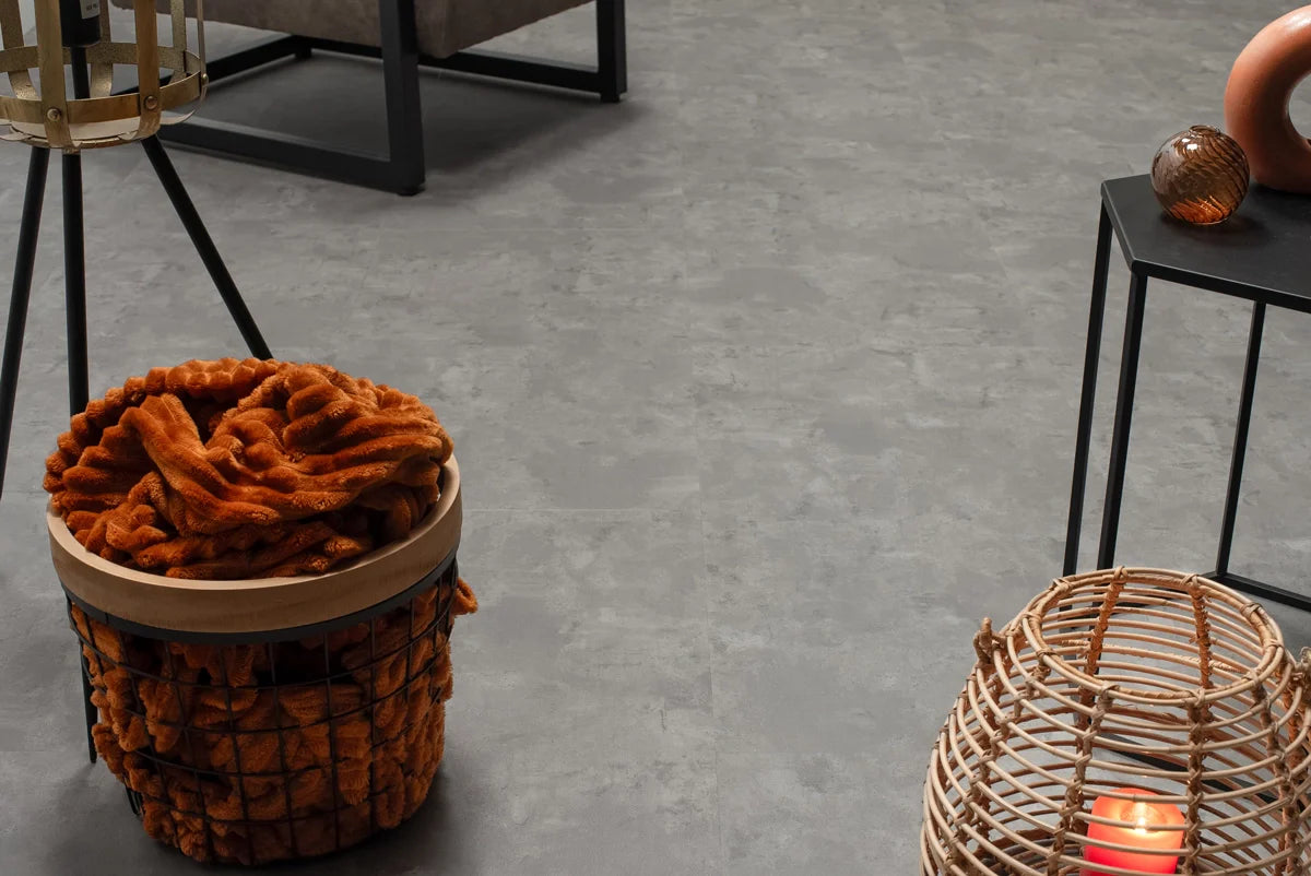 Floer Tegel PVC - Betonlook Grijs