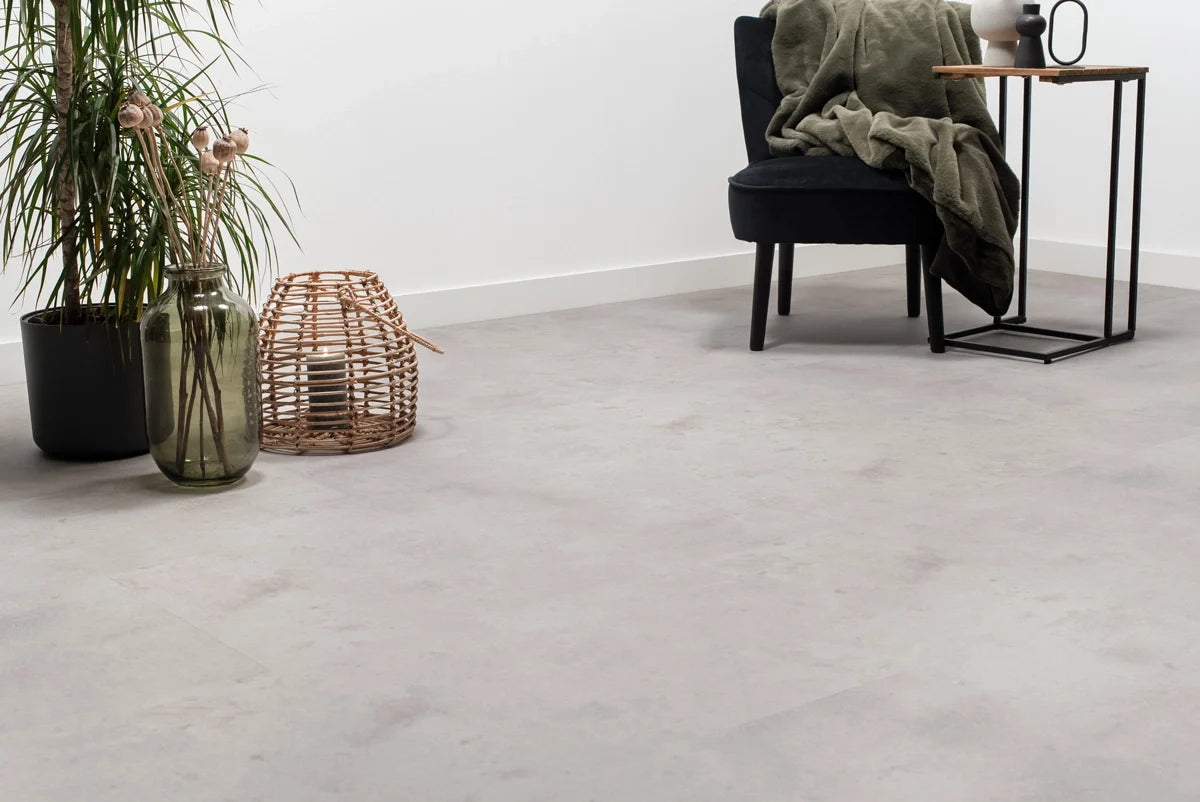 Floer Tegel PVC - Betonlook Lichtgrijs