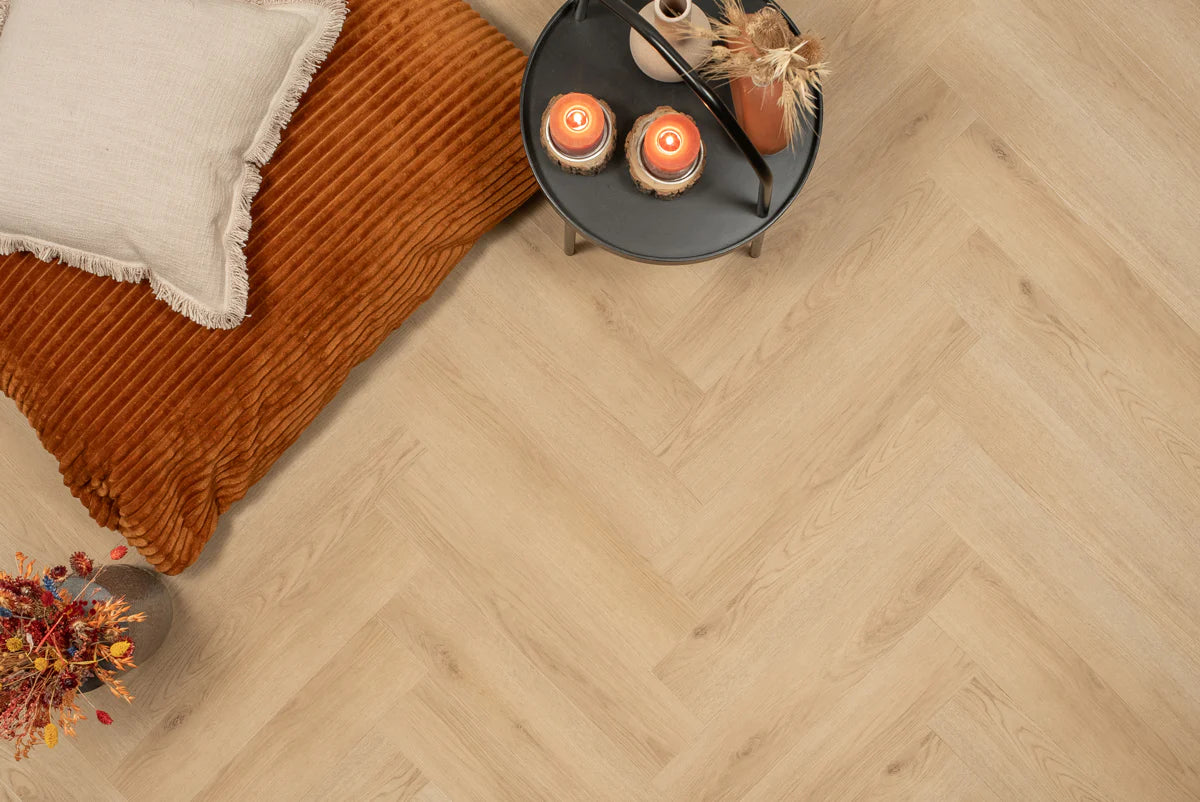 Floer Visgraat Click PVC – Natuur Eiken