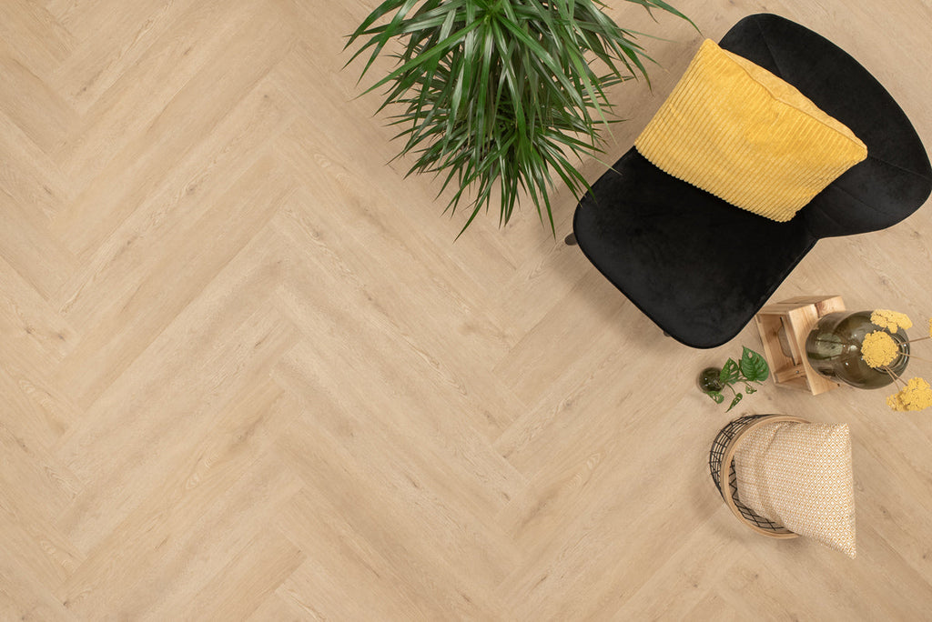 Floer Walvisgraat PVC – Gaia Grijsbeige