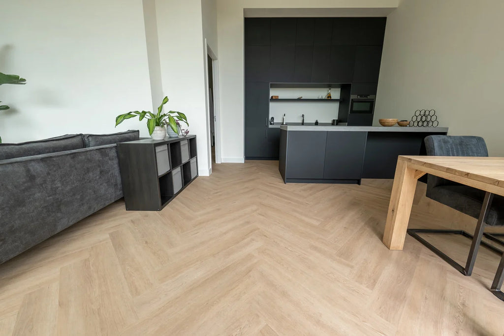 Floer Walvisgraat PVC – Gaia Grijsbeige