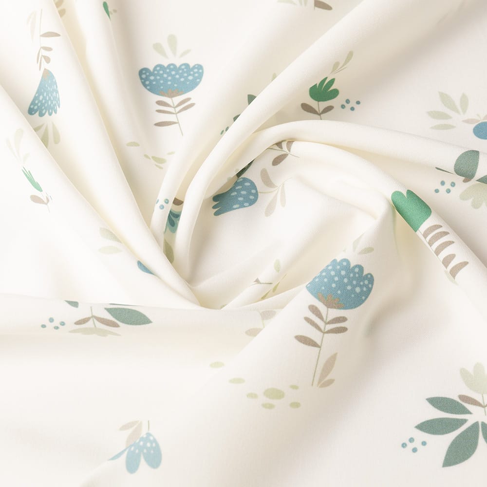 Flowery – Off White met Blauw – 43 — 140 cm