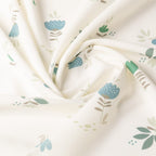Flowery – Off White met Blauw – 43 — 140 cm