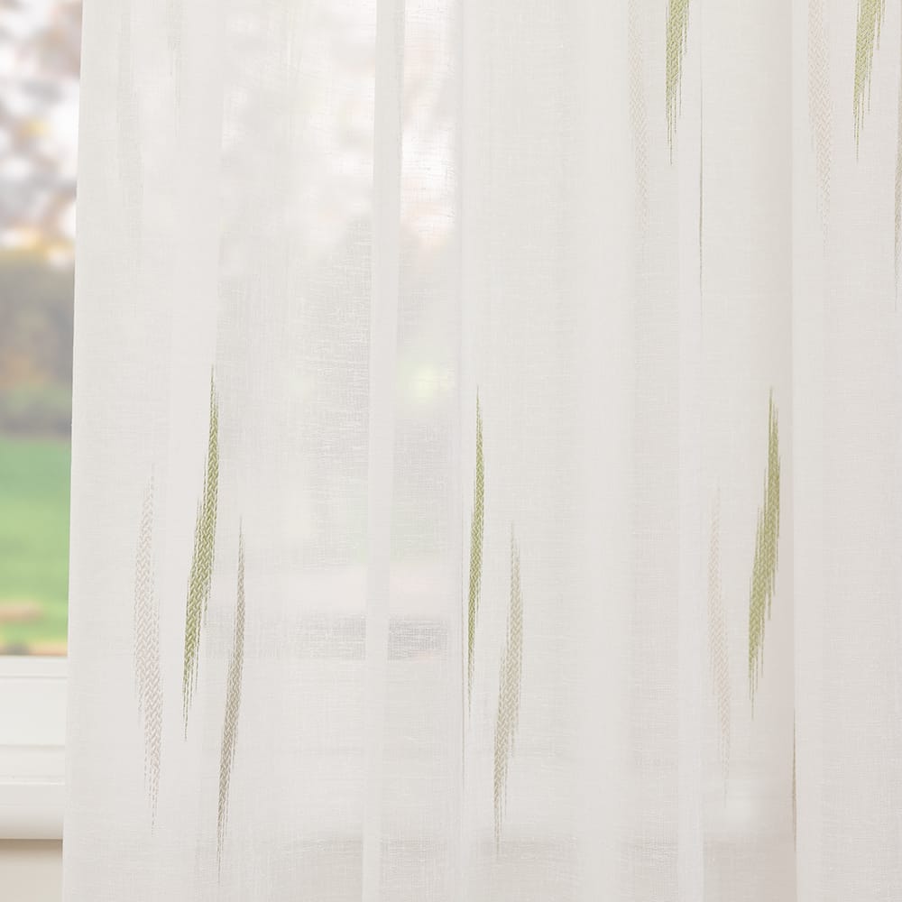 Ikata – Off White met Olijfgroen – 35 — 300 cm