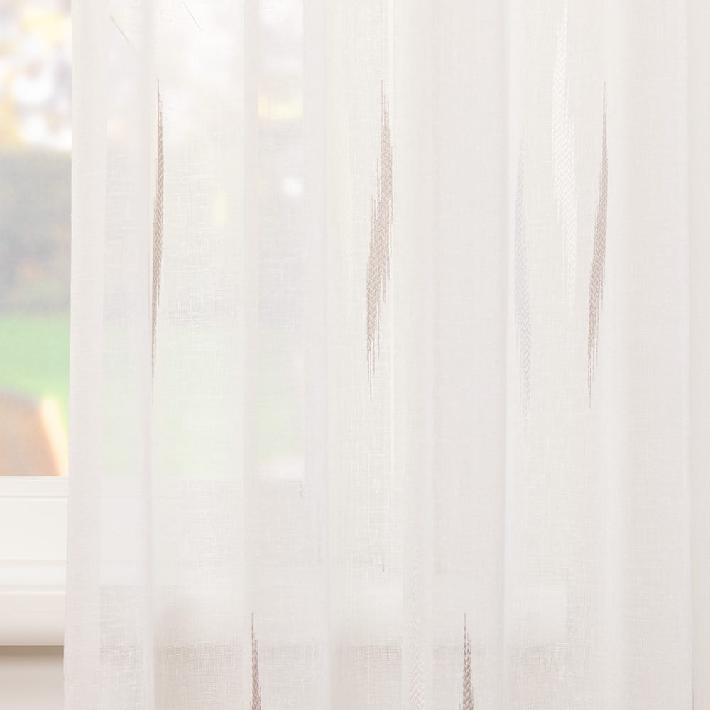 Ikata – Off White met Taupe – 21 — 300 cm