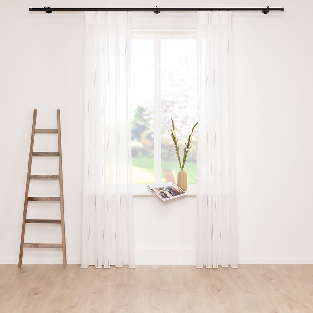 Ikata – Off White met Taupe – 21 — 300 cm