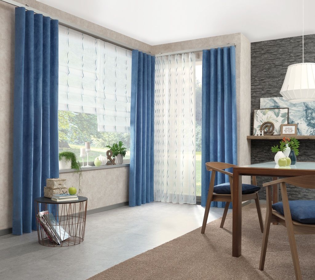 Gerster 195 0800 blauw - 300 cm stofhoogte