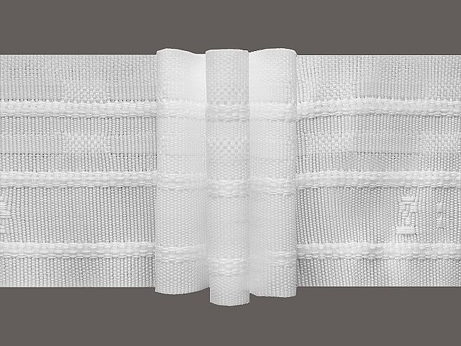 Gerster 6276 Faltenband 50mm, 200%, weiß weiß wit - 50 mm bandbreedte