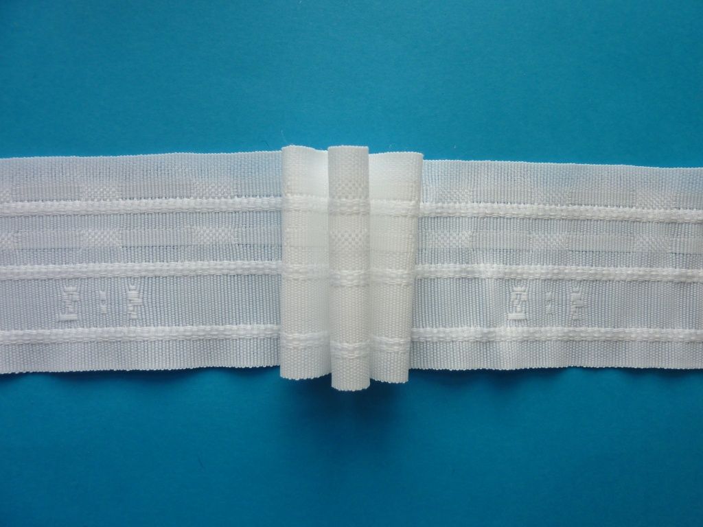Gerster 6276 Faltenband 50mm, 200%, weiß weiß wit - 50 mm bandbreedte