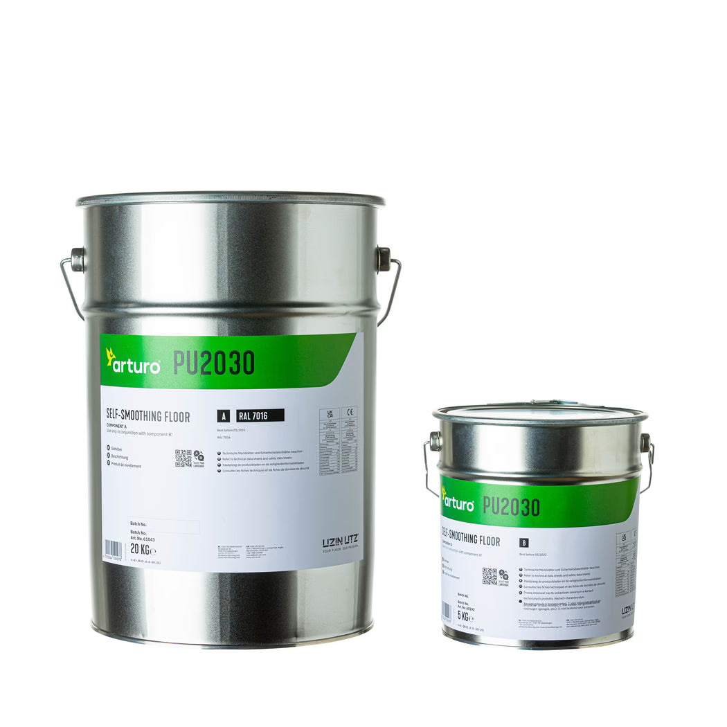 Arturo PU2030: fabrieksverpakking 25 kg set, voorbeeldetiket RAL 7016; kleur op aanvraag