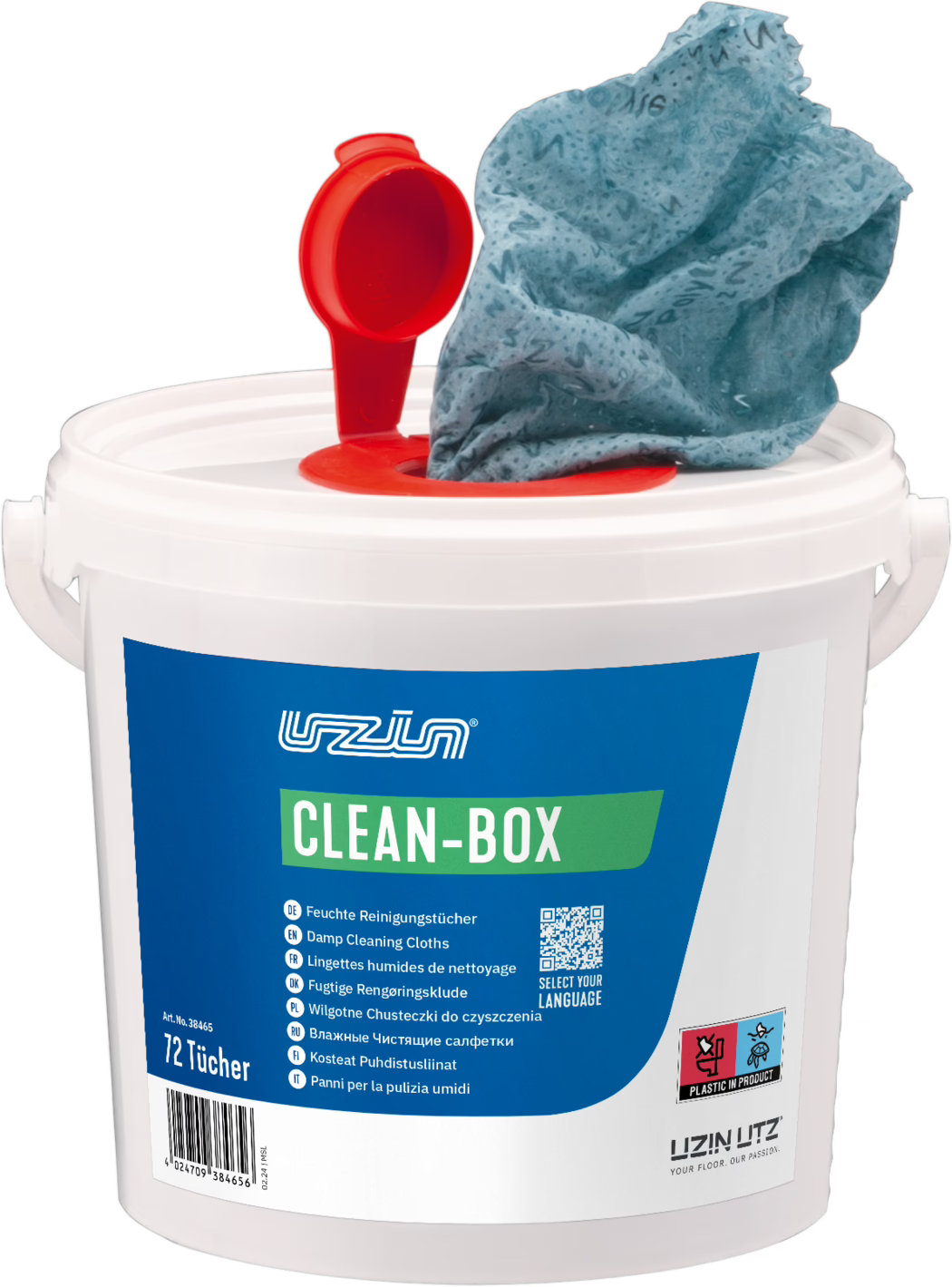UZIN Clean-Box - reinigingsdoekjes - emmer met 72 reinigingsdoekjes