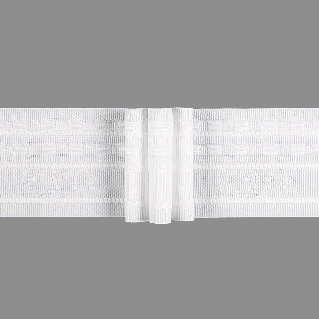 Gerster 6263 Faltenband 50mm, 220%, weiß weiß wit - 50 mm bandbreedte
