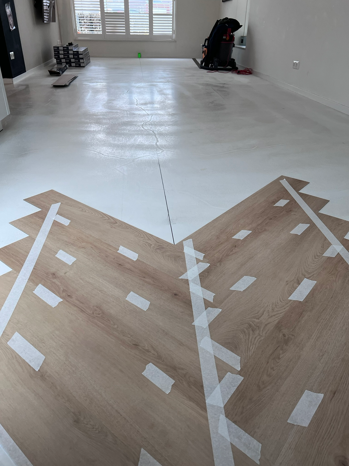 Detail van de beginbanen van de walvisgraatvloer in Meerstad